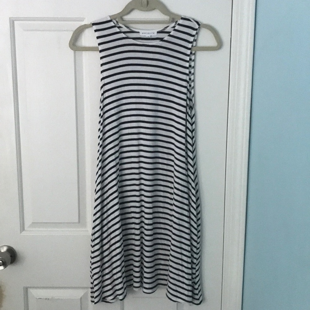 Socialite Striped Pocket Tank Dress